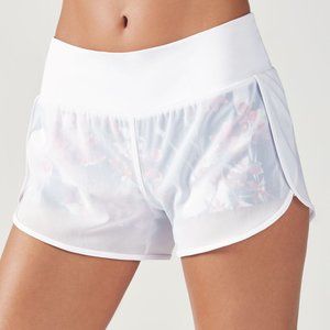 Fabletics White Floral Mesh Renata Shorts